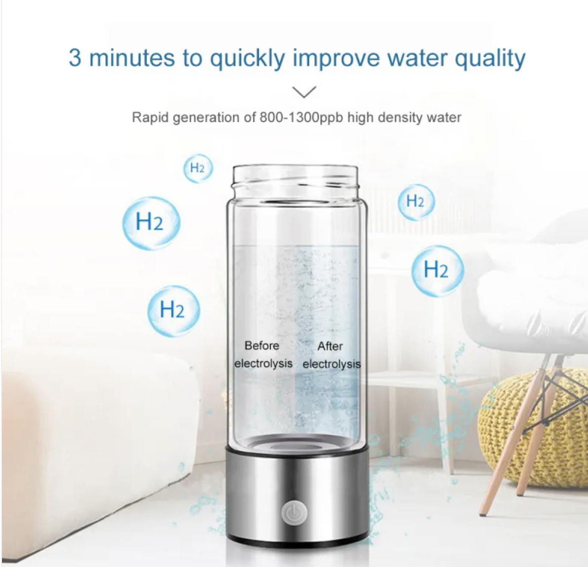 Hydro-Glow Cup: The Hydrogen Infusing Water Cup