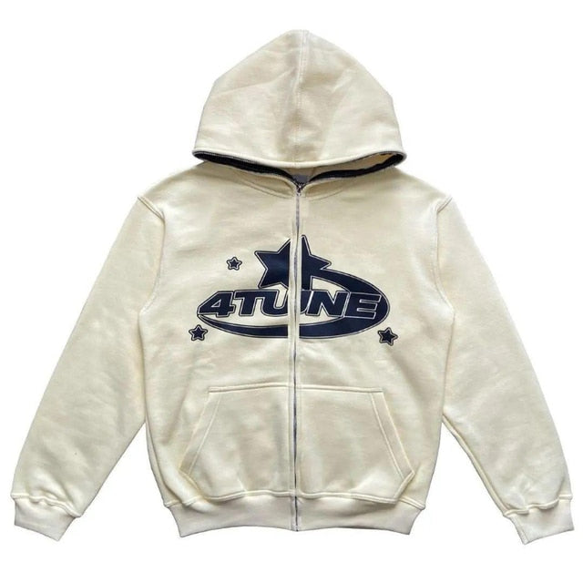 4TUNE [ Printed Zip Up Hoodies ]