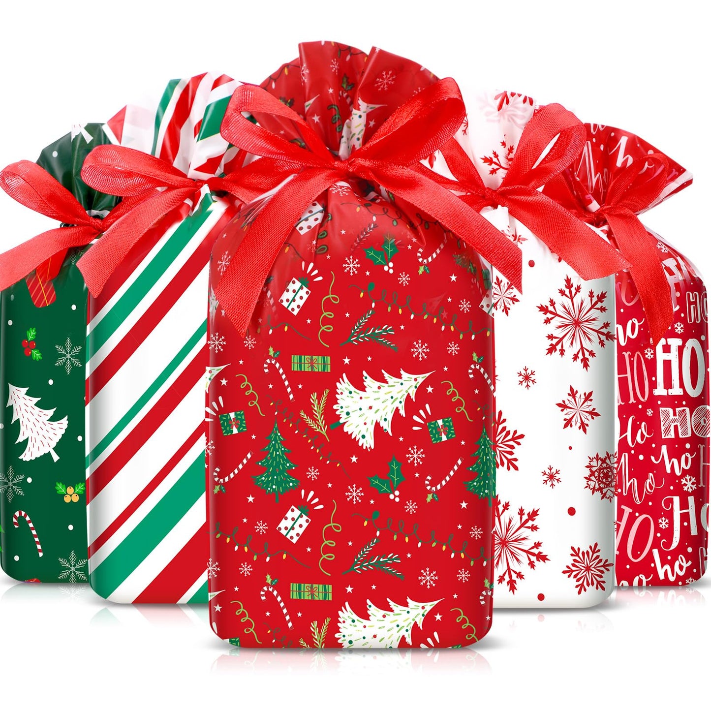 50-Piece Holiday Drawstring Treat Bags Value Pack