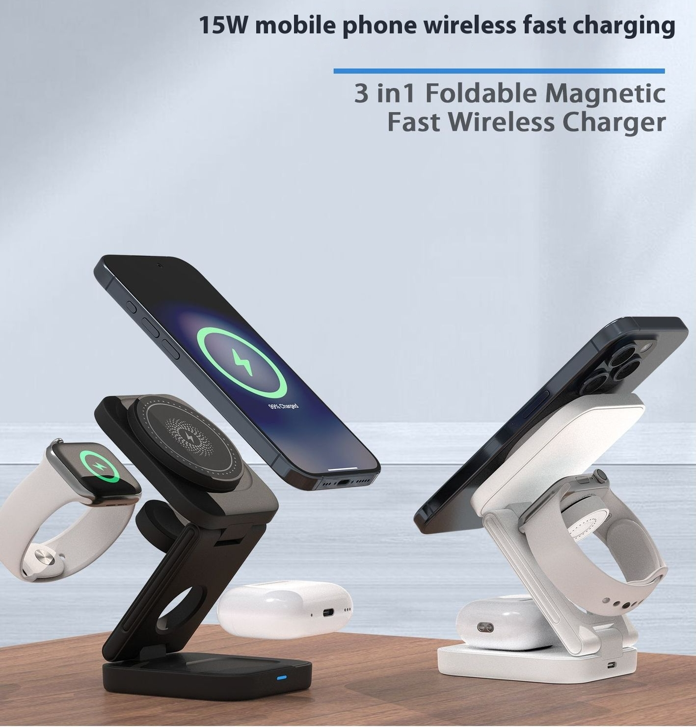 The Tri-Fold 30W: 3-in-1 Magnetic Charging Station