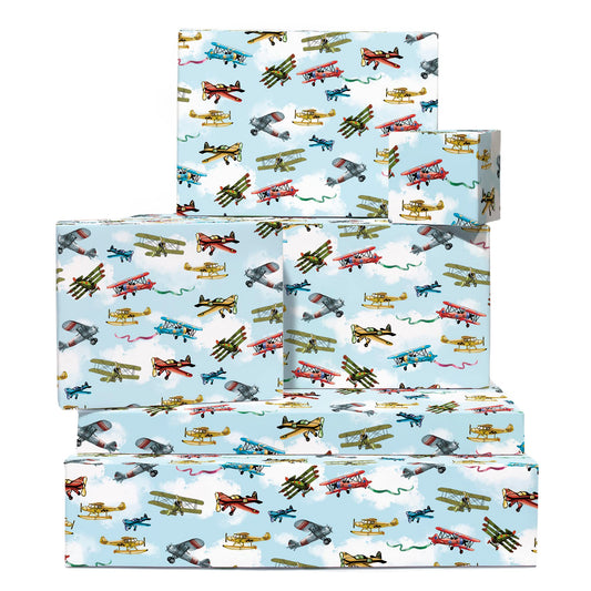 AirPlane Gift Wrapping Paper and Tags Set (6-Pack)