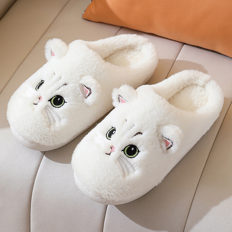 Cozy Cat Plush Slippers