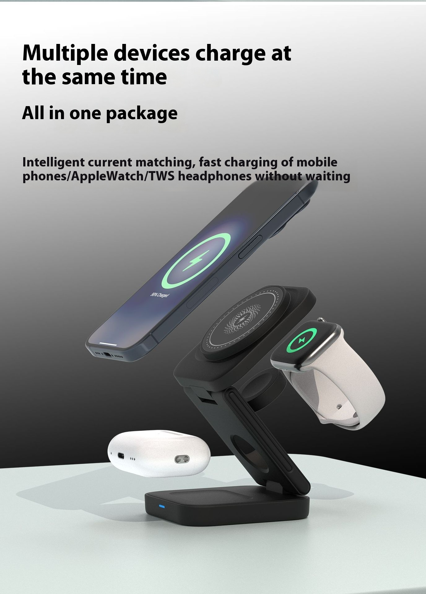 The Tri-Fold 30W: 3-in-1 Magnetic Charging Station