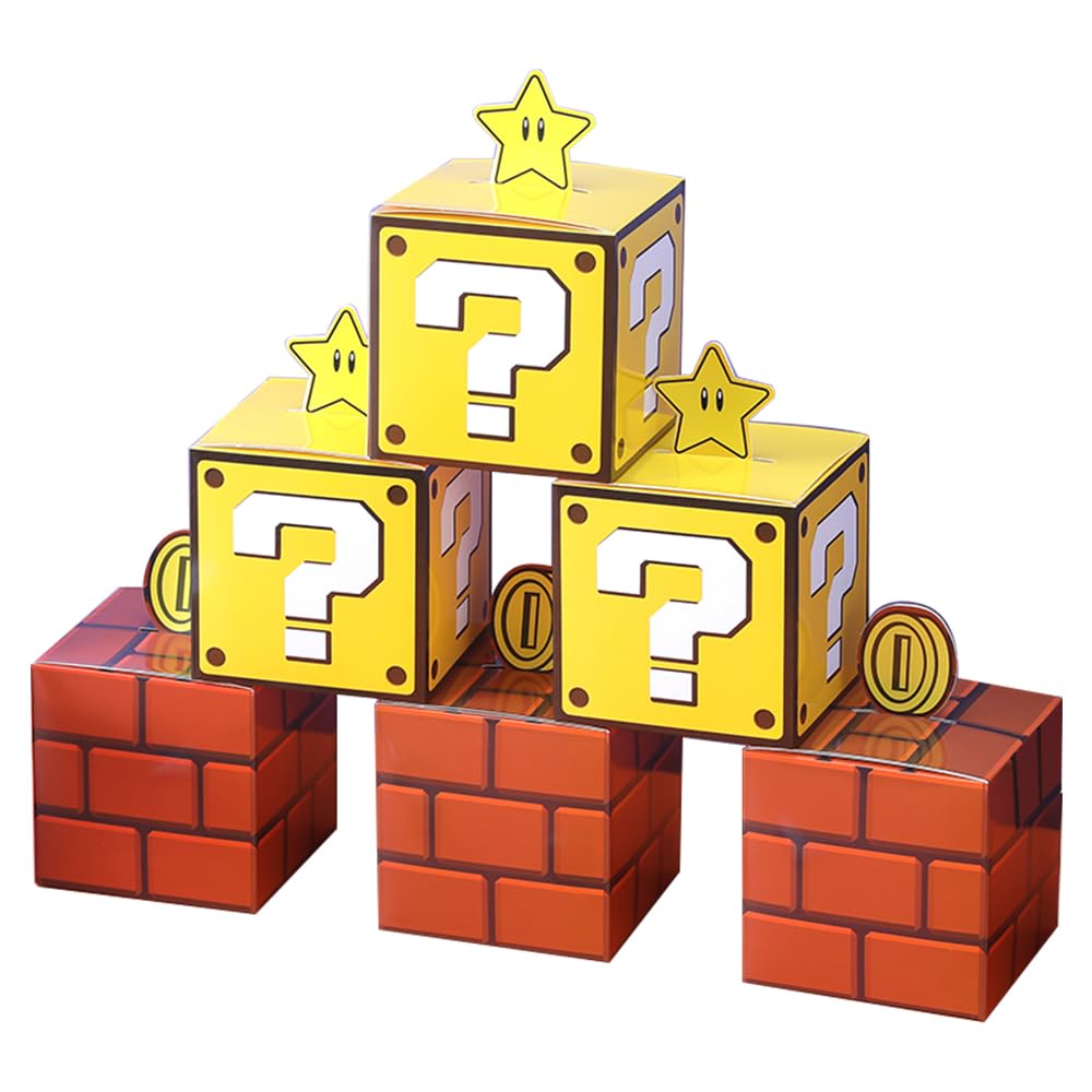Gamer Brick Party Favor Boxes (12-Pack Set)