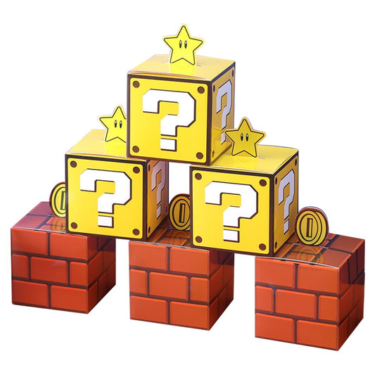 Gamer Brick Party Favor Boxes (12-Pack Set)