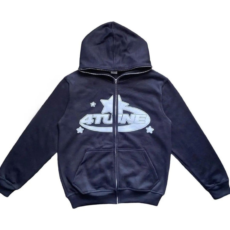 4TUNE [ Printed Zip Up Hoodies ]