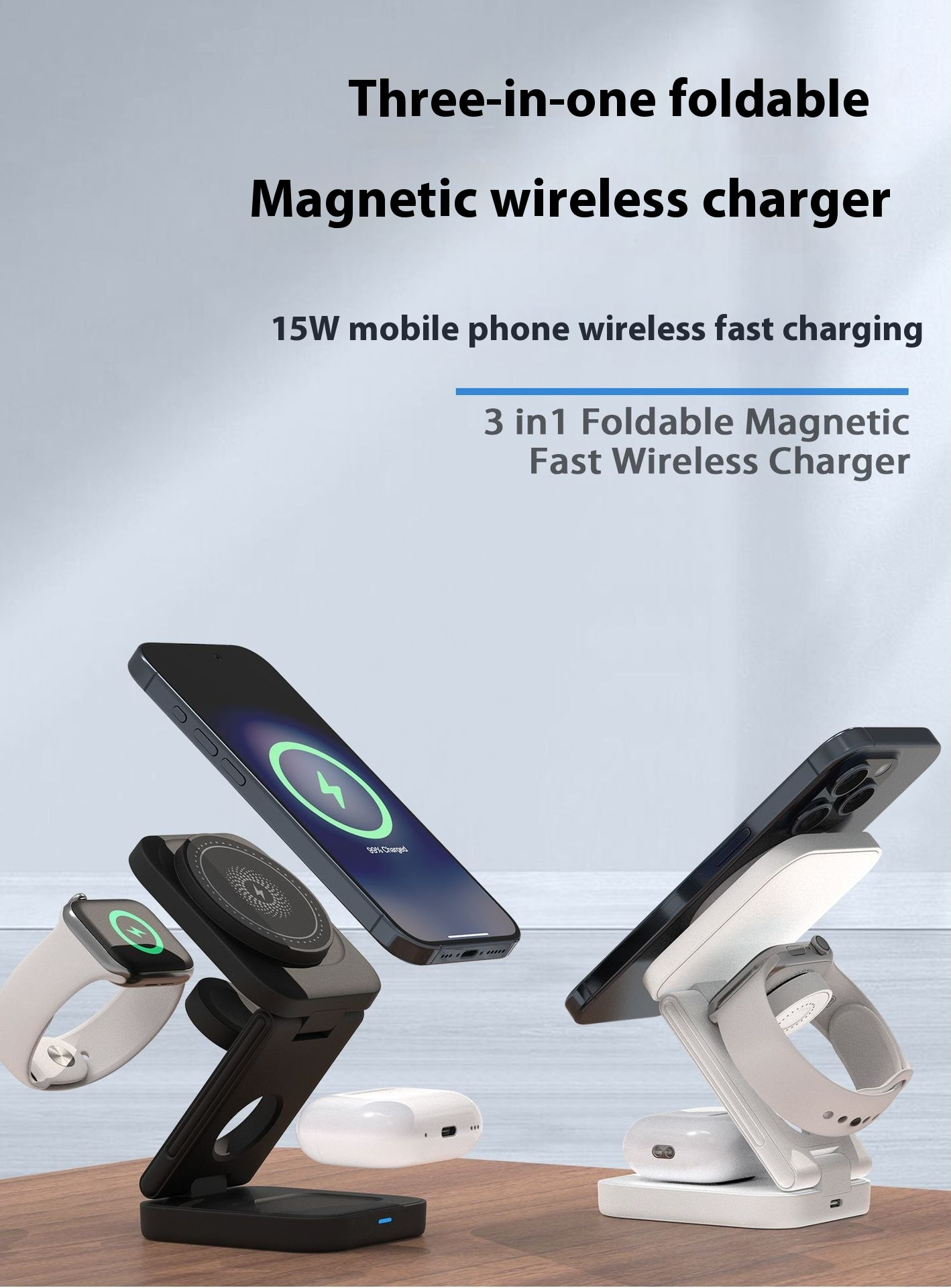 The Tri-Fold 30W: 3-in-1 Magnetic Charging Station
