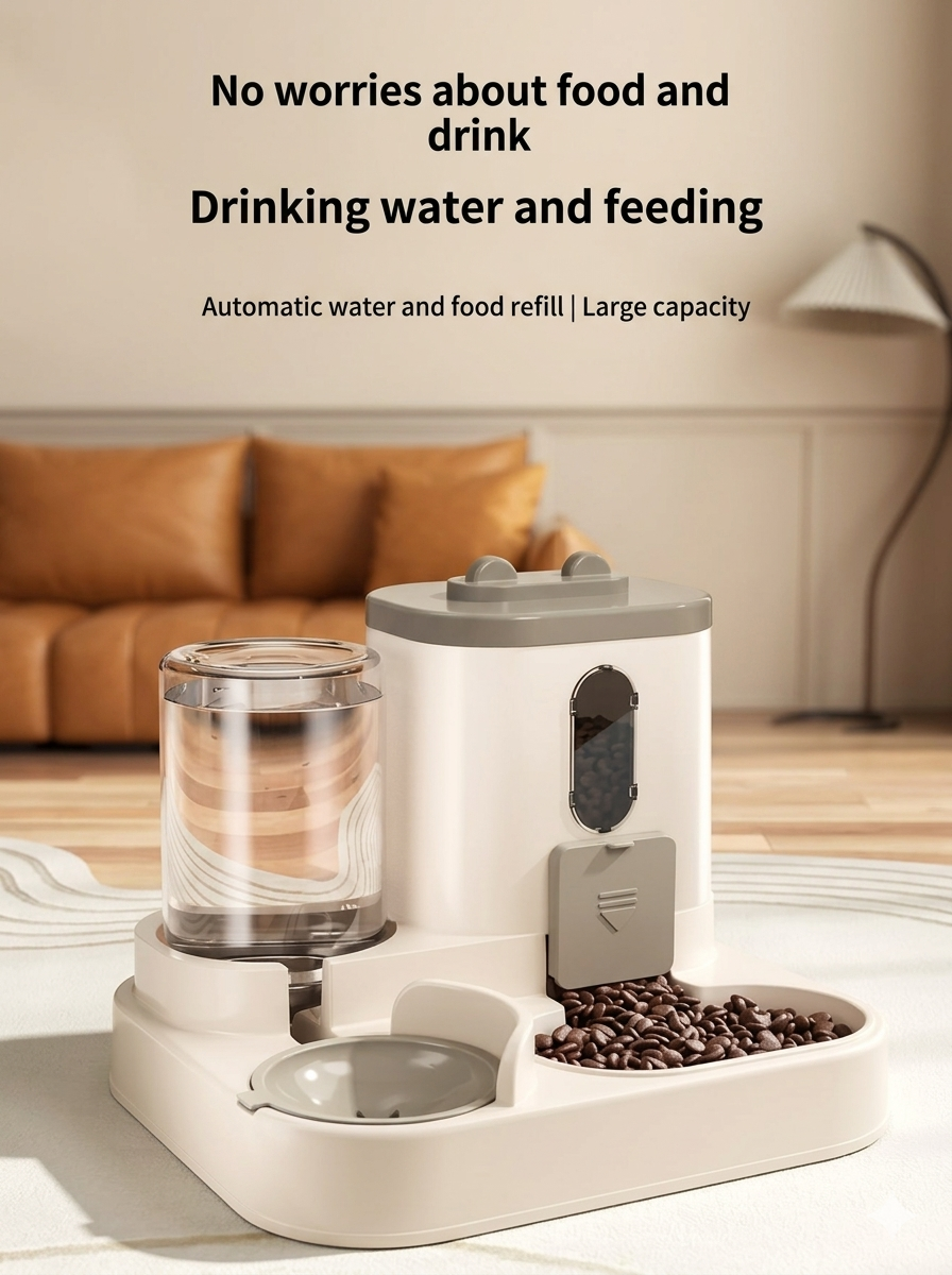 Flow-Fill Station: The Automatic Pet Food & Water Dispenser