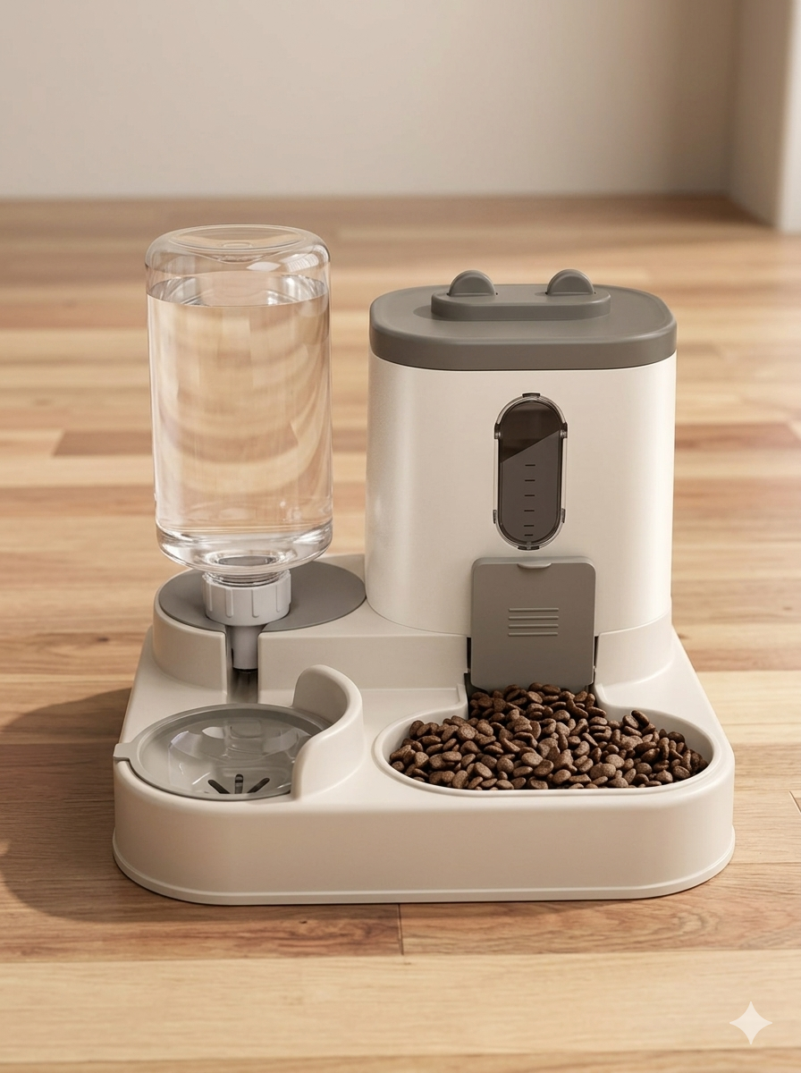 Flow-Fill Station: The Automatic Pet Food & Water Dispenser